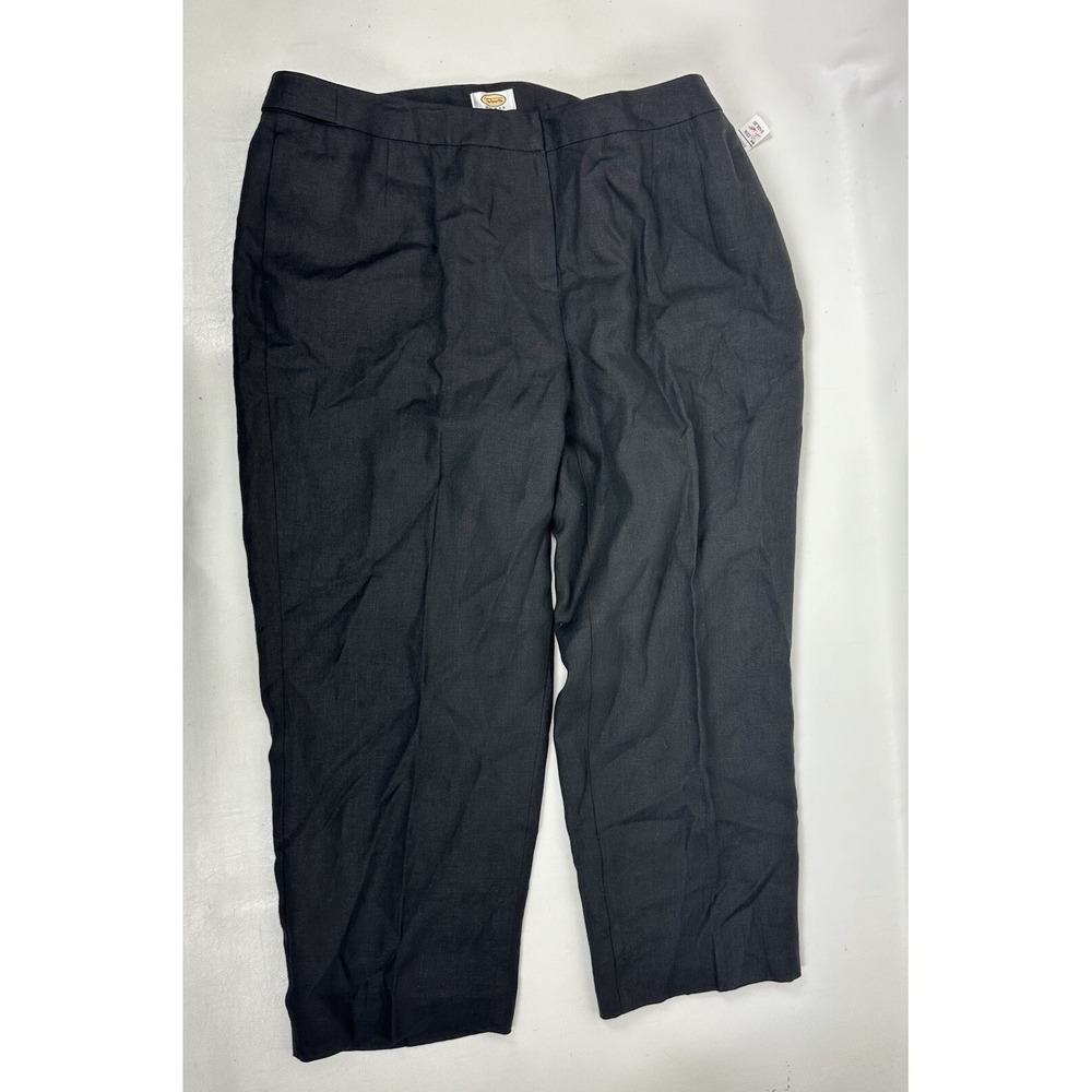 Talbots IRISH LINEN PANTS‎ Women's  22W Black Pocket Pleats